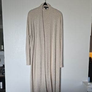 EILEEN FISHER BANANA REPUBLIC Beige Long Cardigan Sweater PIT TO LENGTH 34"